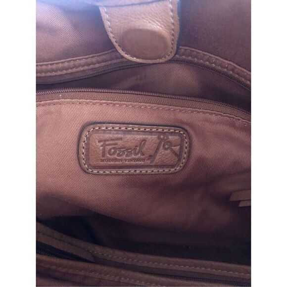 Fossil Patchwork Striped Canvas Triple Compartment Satchel - Picture 14 of 15